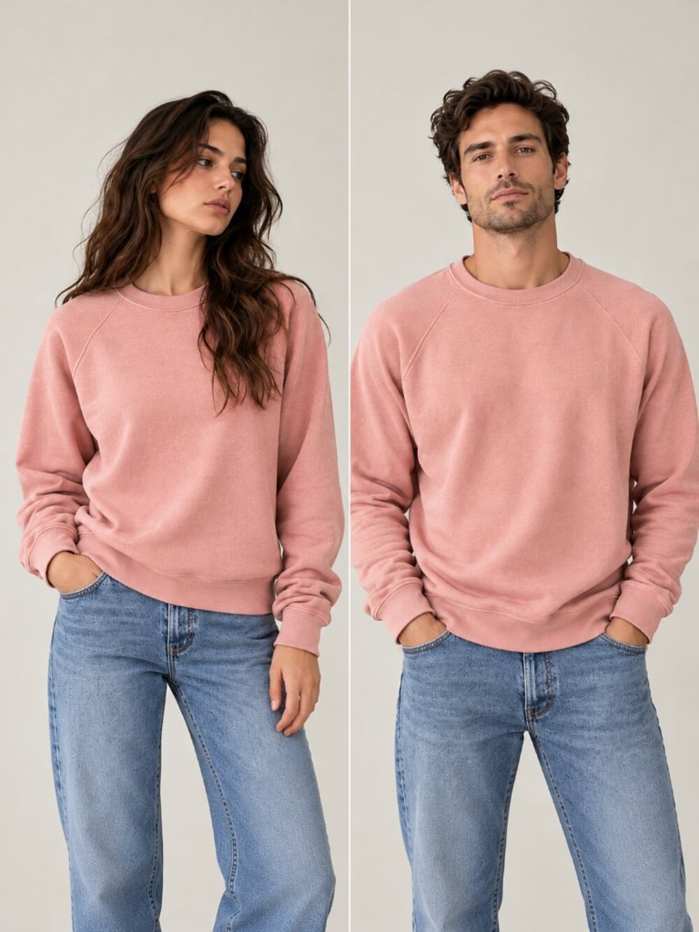 James Perse Supima Cotton Vintage French Terry Relaxed Sweatshirt Size 2 Rose